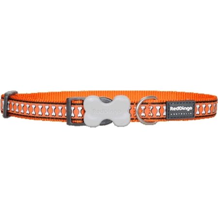 RED DINGO Dog Collar Reflective Orange, Small RE437118